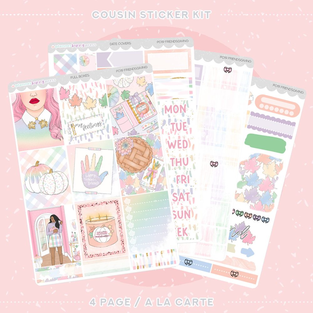 Friendsgiving | Hobonichi Cousin Sticker Kit