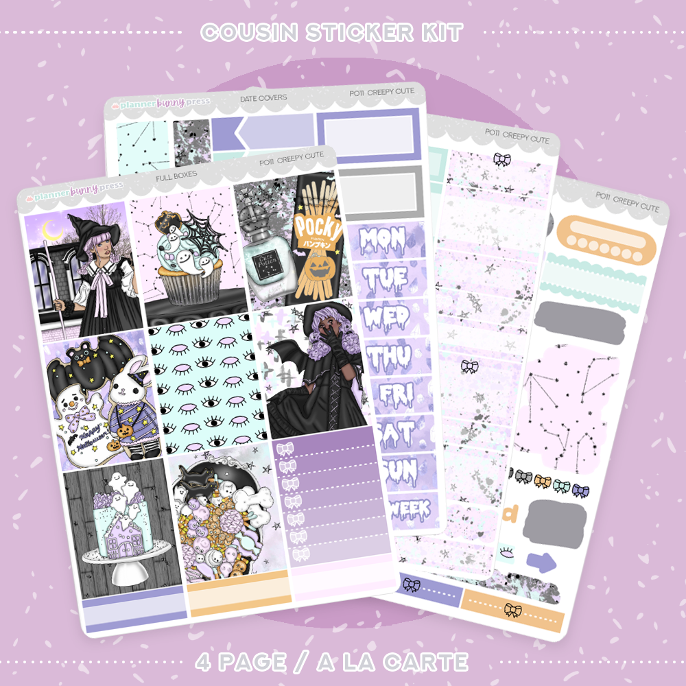 Creepy Cute | Hobonichi Cousin Sticker Kit