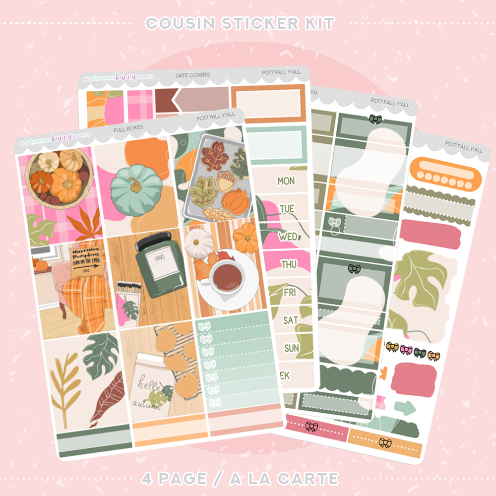 Fall Y'all | Hobonichi Cousin Sticker Kit