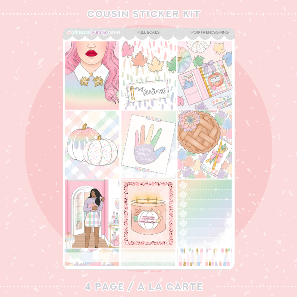 Friendsgiving | Hobonichi Cousin Sticker Kit