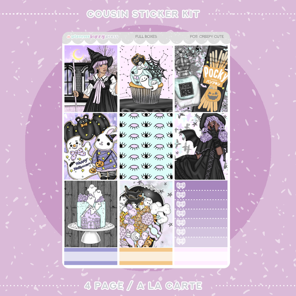 Creepy Cute | Hobonichi Cousin Sticker Kit