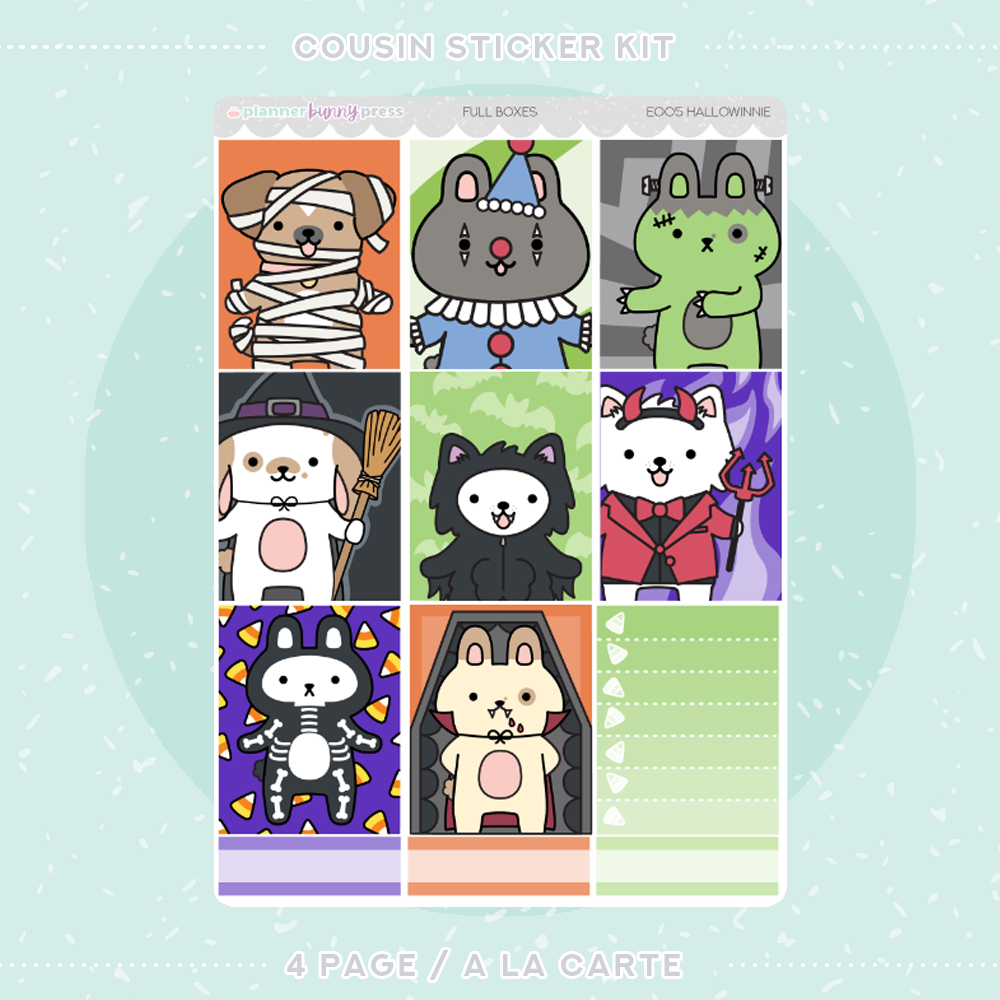 Hallowinnie | Hobonichi Cousin Sticker Kit