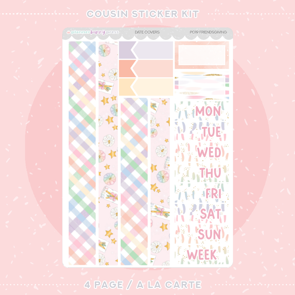 Friendsgiving | Hobonichi Cousin Sticker Kit