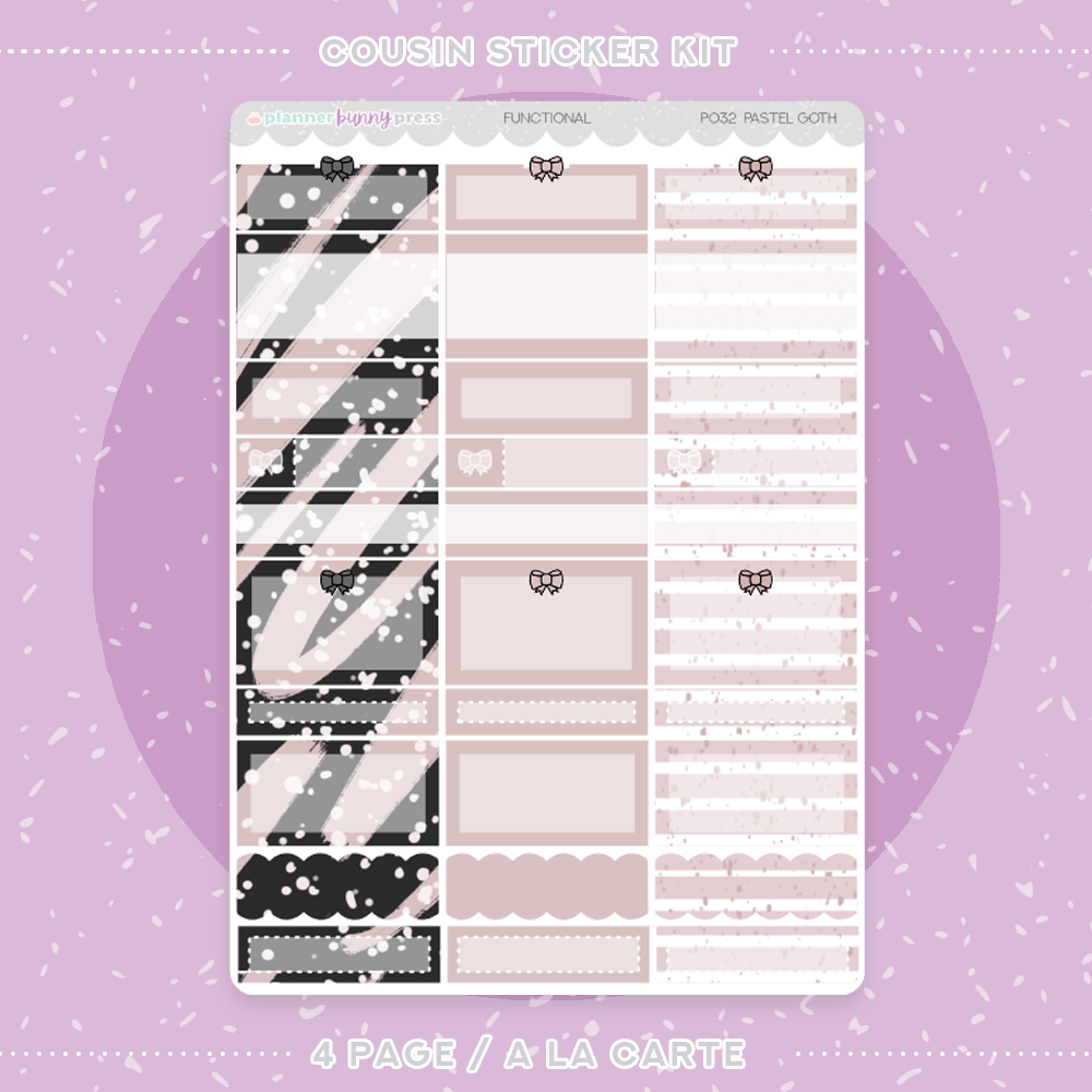 Pastel Goth | Hobonichi Cousin Sticker Kit