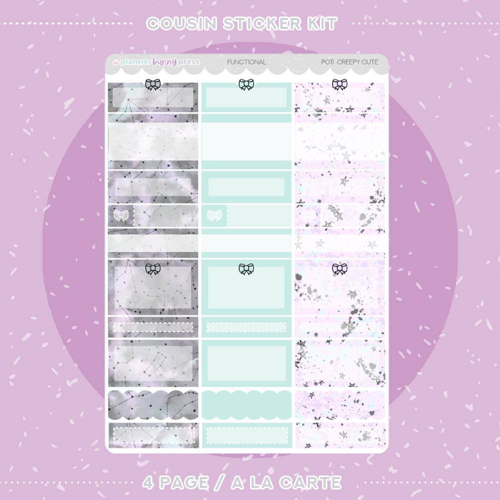 Creepy Cute | Hobonichi Cousin Sticker Kit