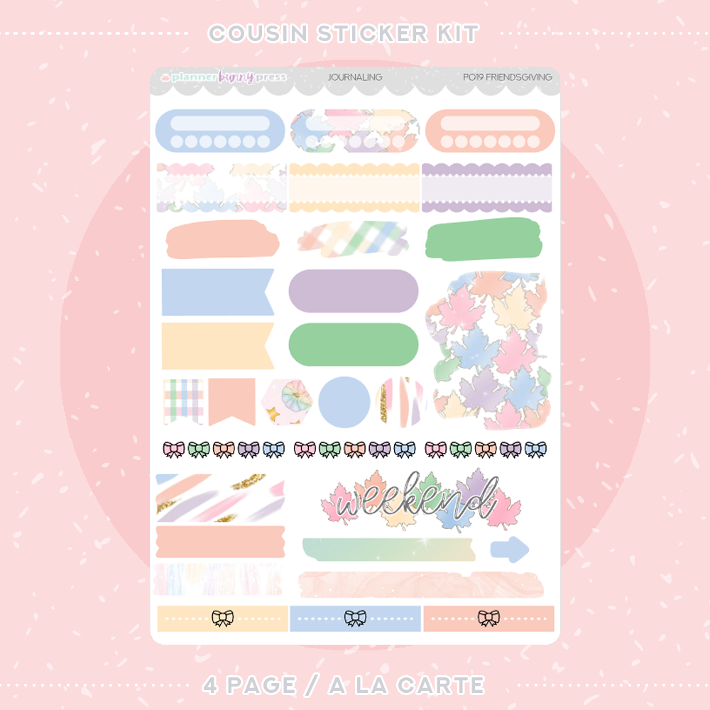 Friendsgiving | Hobonichi Cousin Sticker Kit