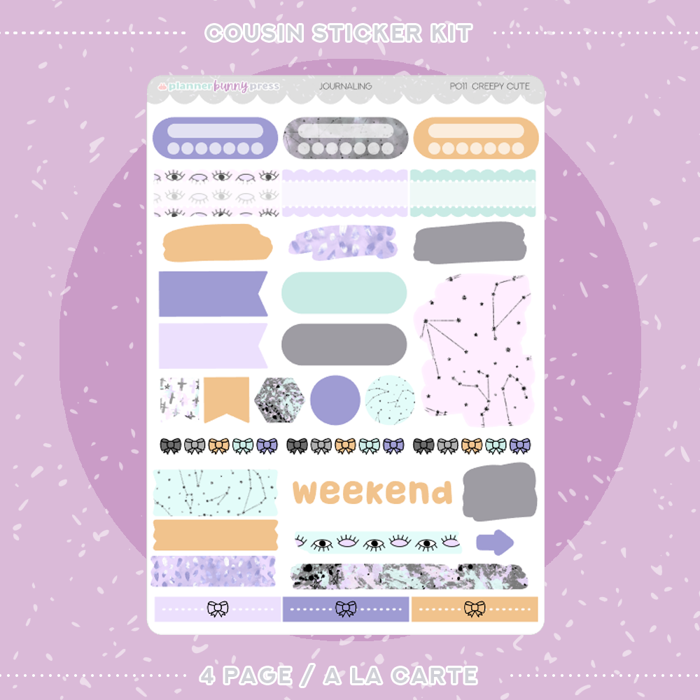 Creepy Cute | Hobonichi Cousin Sticker Kit