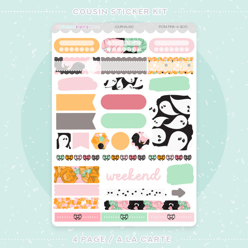 Pink-a-Boo | Hobonichi Cousin Sticker Kit