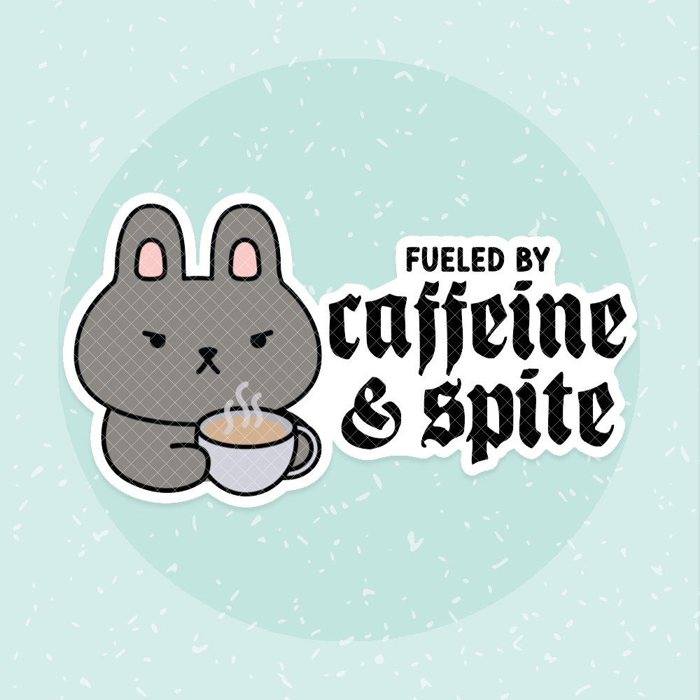 Fueled By Caffeine & Spite (Hot) Sticker Die Cut