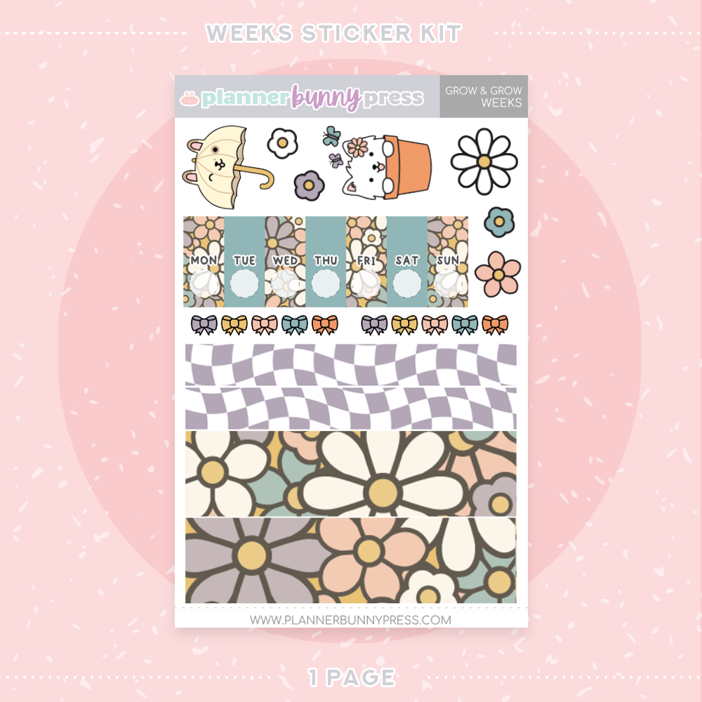 Grow & Grow | Hobonichi Weeks Sticker Kit