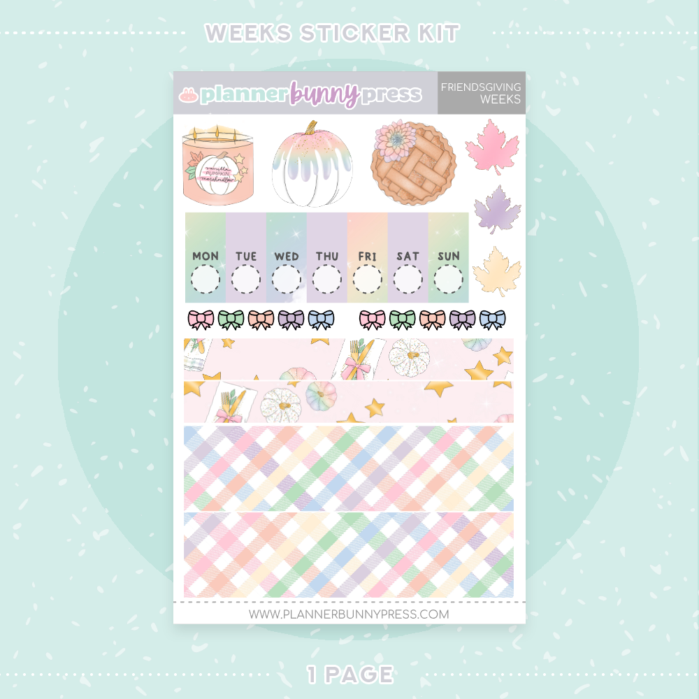 Friendsgiving | Hobonichi Weeks Sticker Kit
