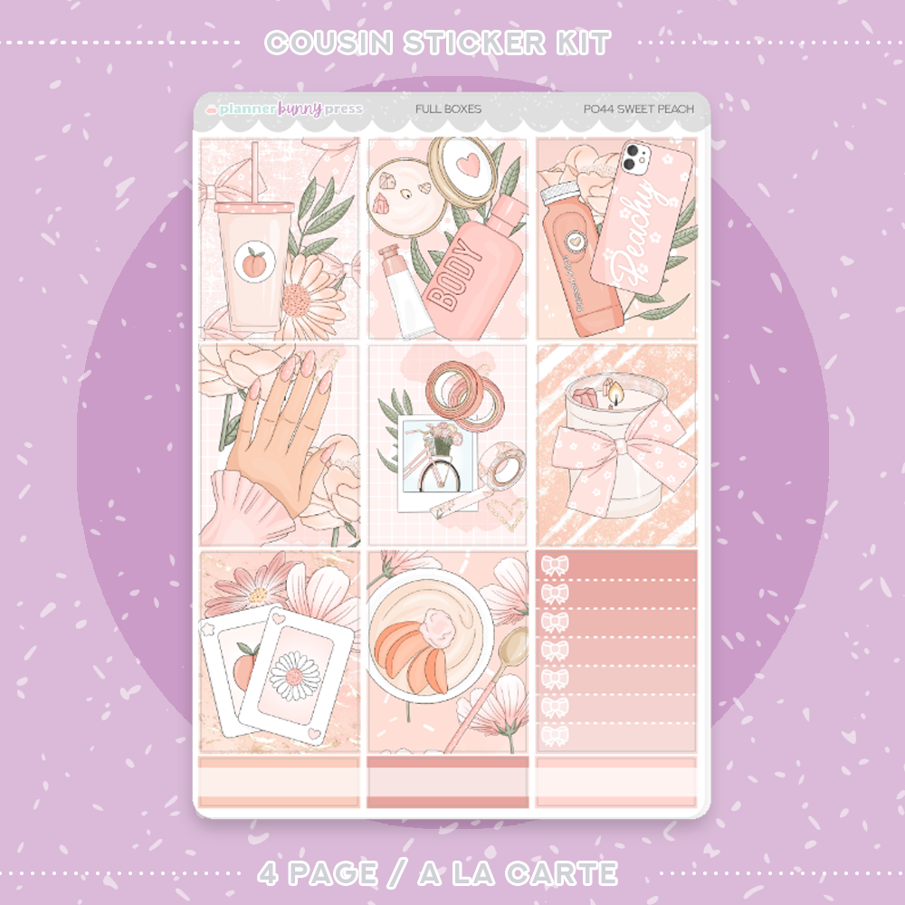 Sweet Peach | Hobonichi Cousin Sticker Kit