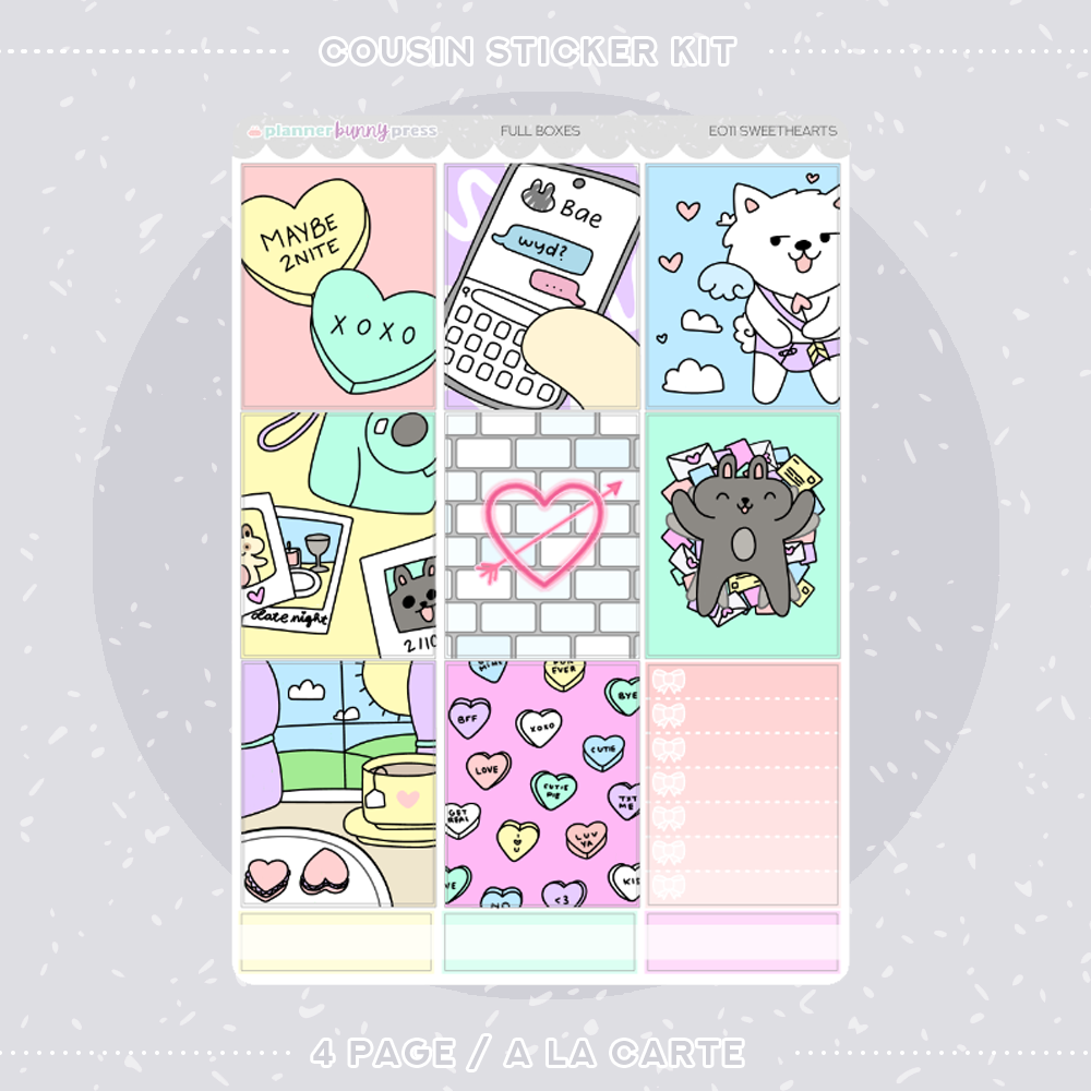 Sweethearts | Hobonichi Cousin Sticker Kit