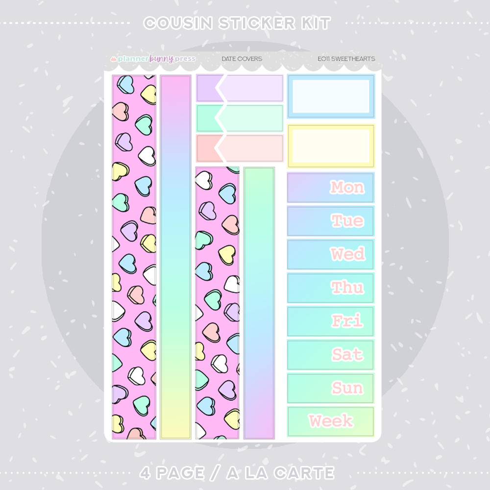 Sweethearts | Hobonichi Cousin Sticker Kit