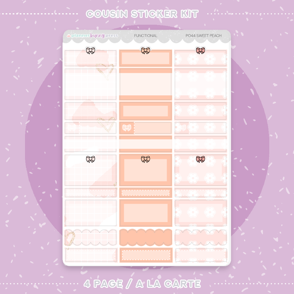 Sweet Peach | Hobonichi Cousin Sticker Kit