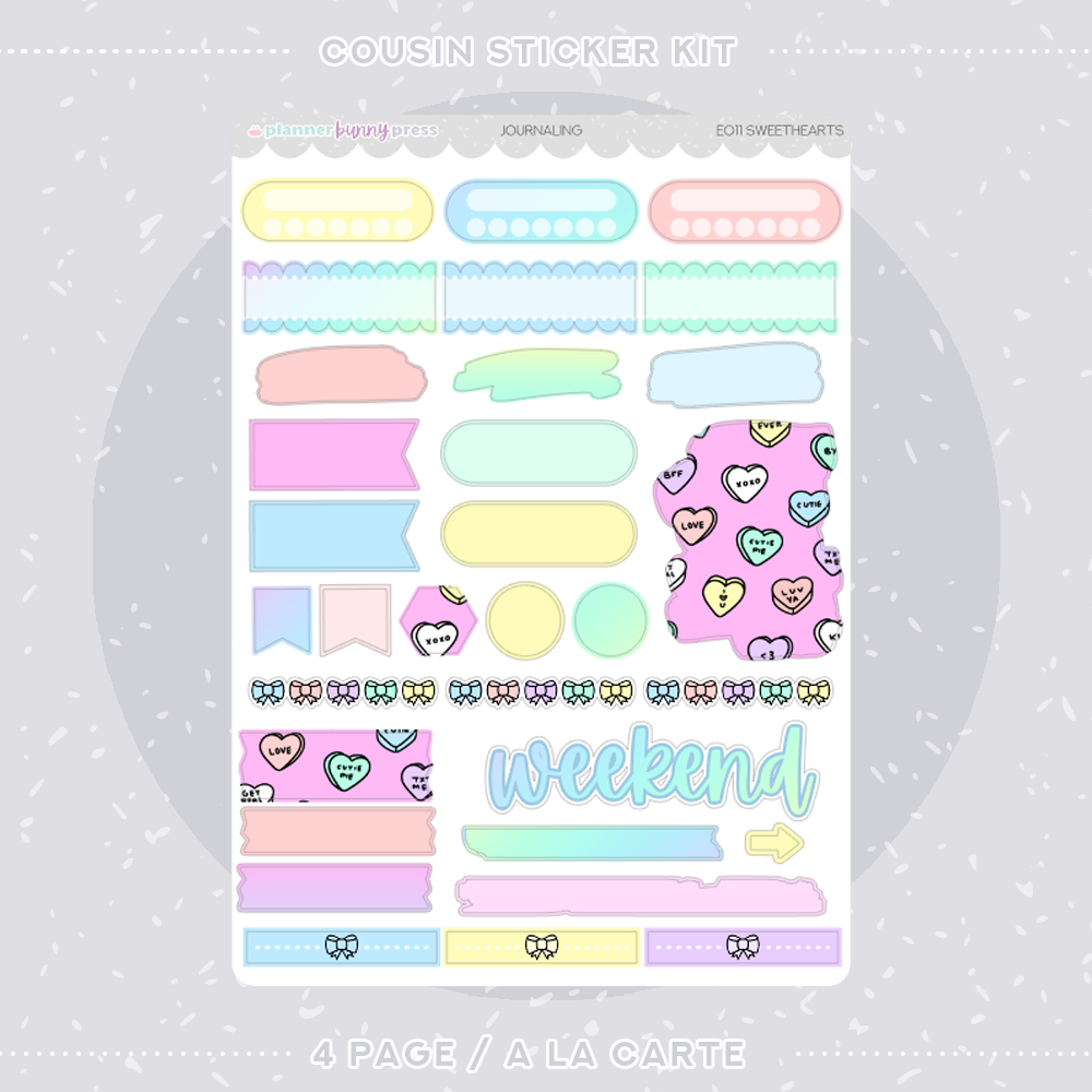 Sweethearts | Hobonichi Cousin Sticker Kit