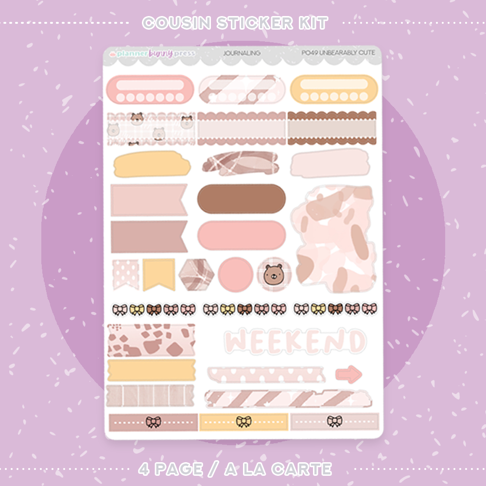 Unbearably Cute | Hobonichi Cousin Sticker Kit