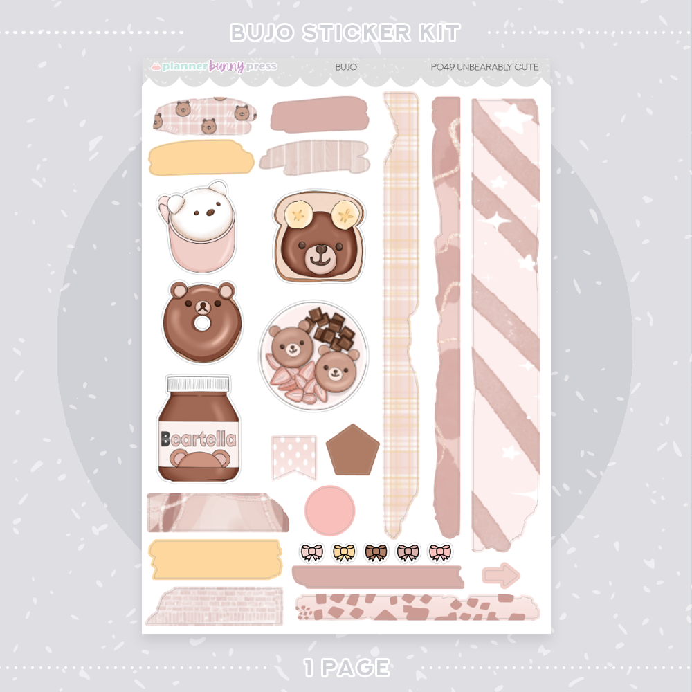Unbearably Cute | Bujo Sticker Kit