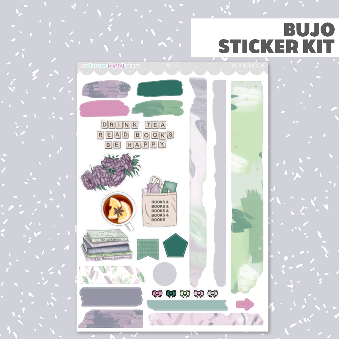 Book Nook  Bujo Sticker Kit – Planner Bunny Press
