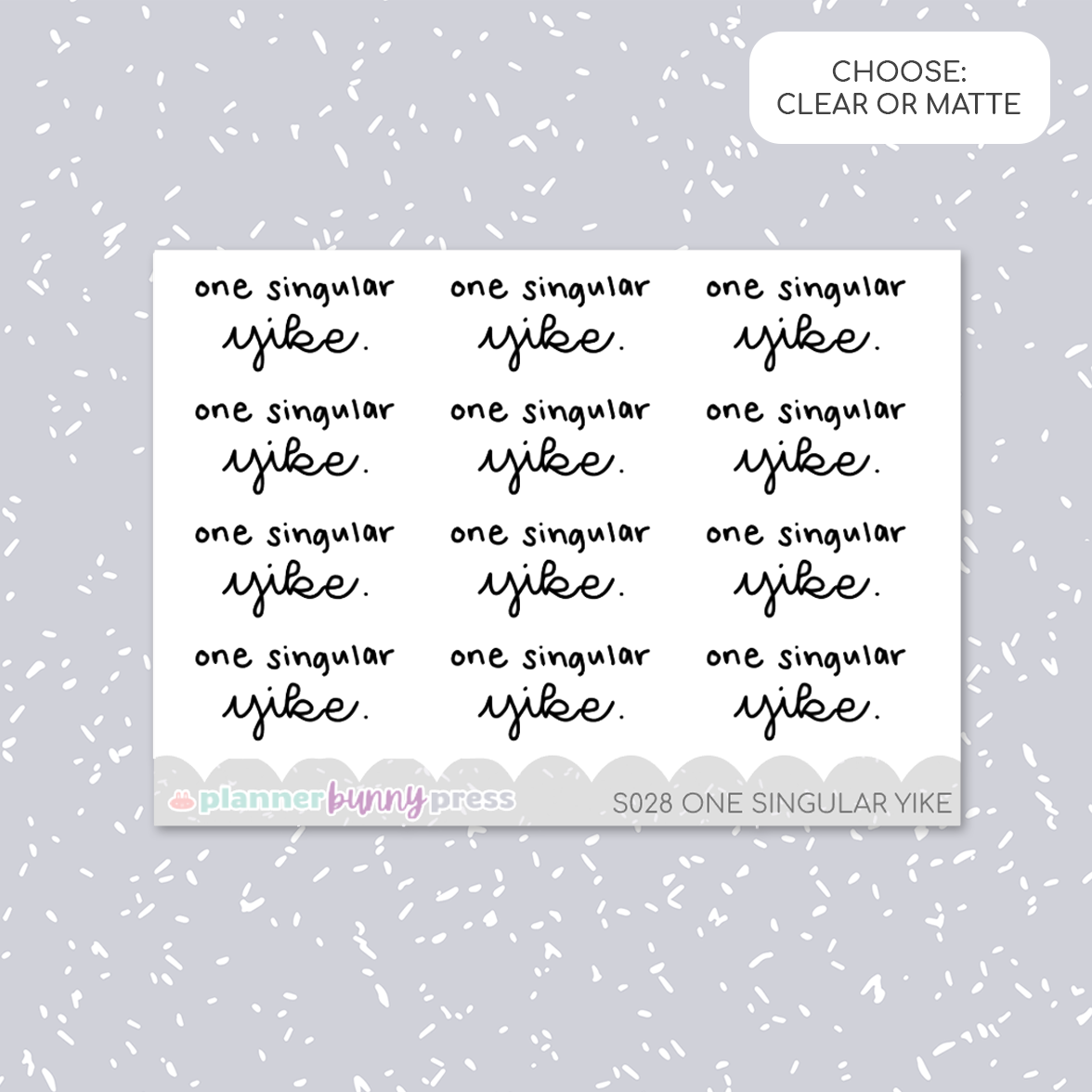 One Singular Yike | Script Mini