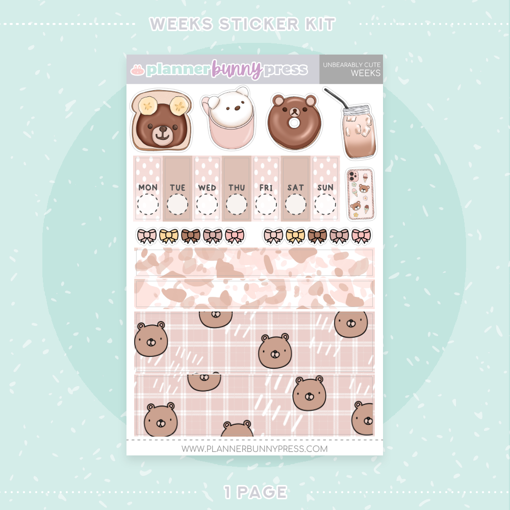 Unbearably Cute | Hobonichi Weeks Sticker Kit