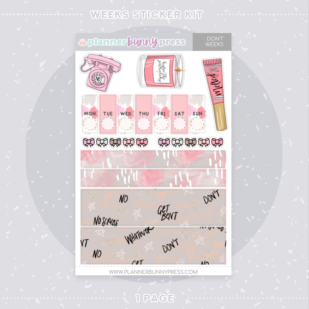 Don't | Hobonichi Weeks Sticker Kit