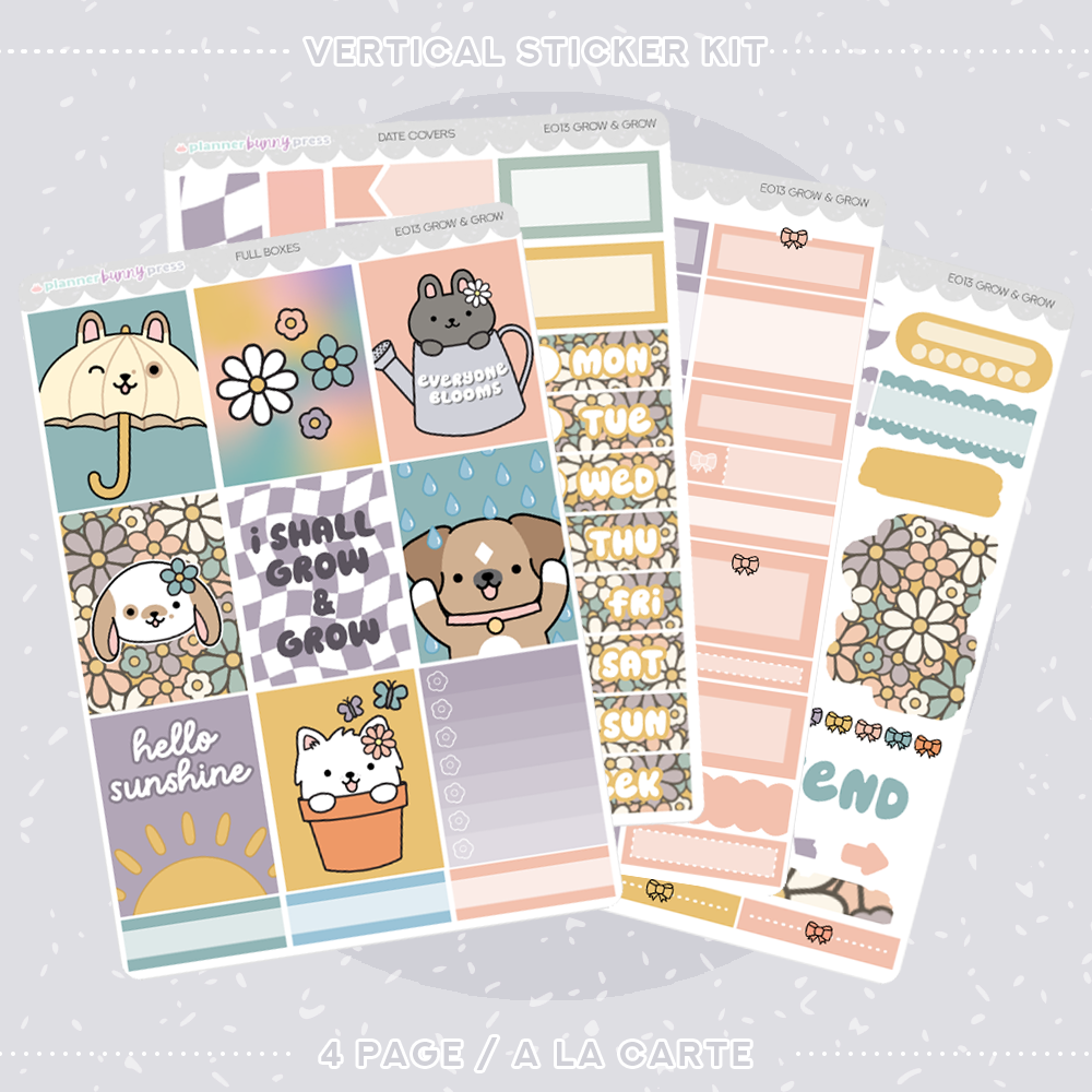 Grow Sticker Grow & Grow | Vertical Sticker Kit – Planner Bunny Press