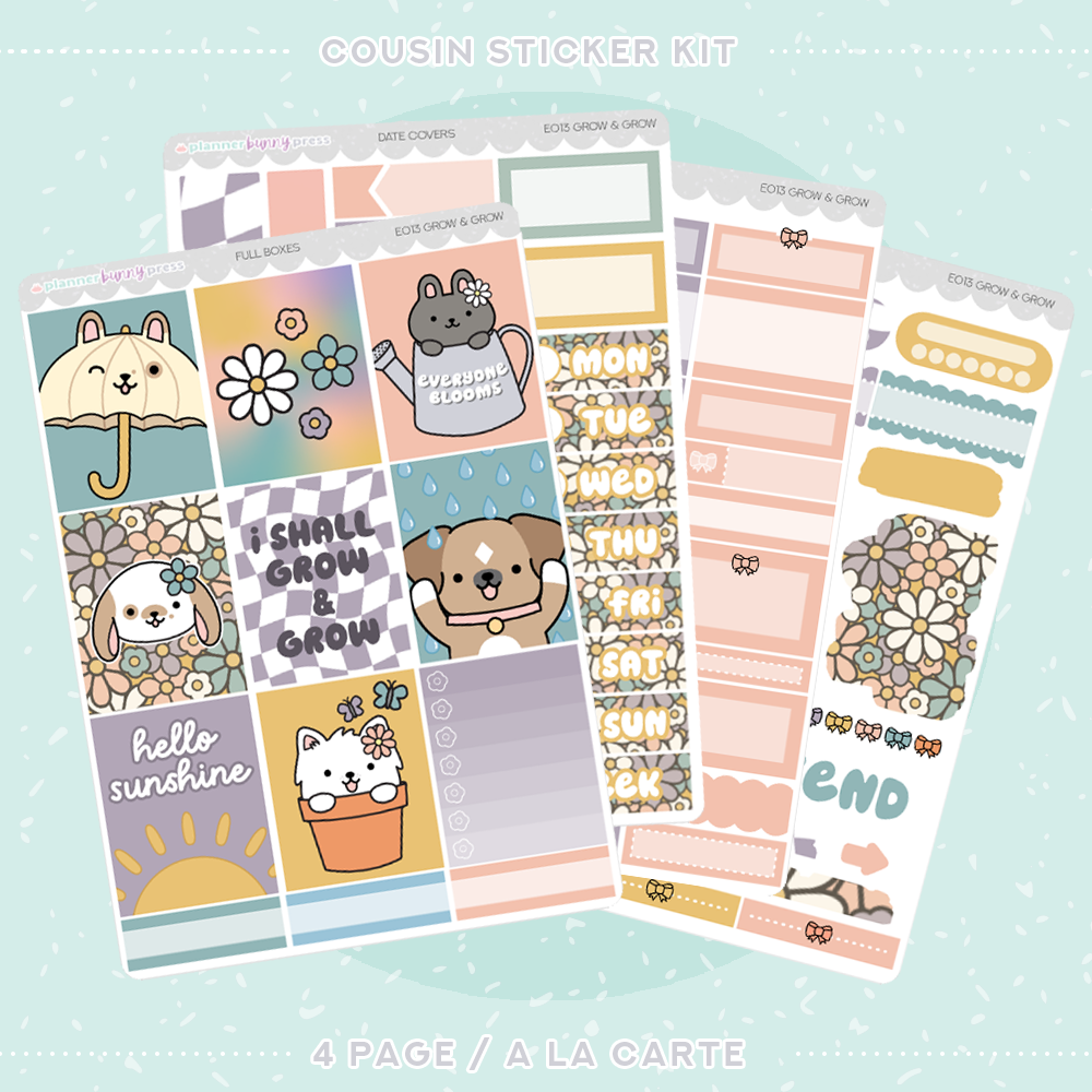 Grow & Grow | Hobonichi Cousin Sticker Kit
