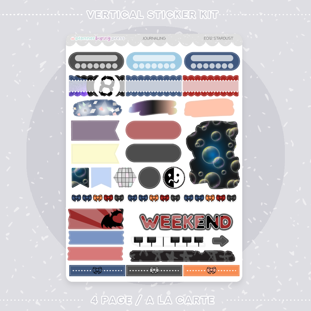 Stardust Sticker Format Stardust | Vertical Sticker Kit – Planner Bunny Press