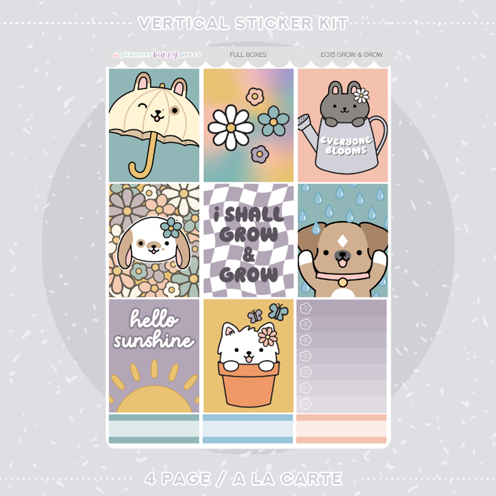 Sticker Kid Growing Grow & Grow | Vertical Sticker Kit – Planner Bunny Press