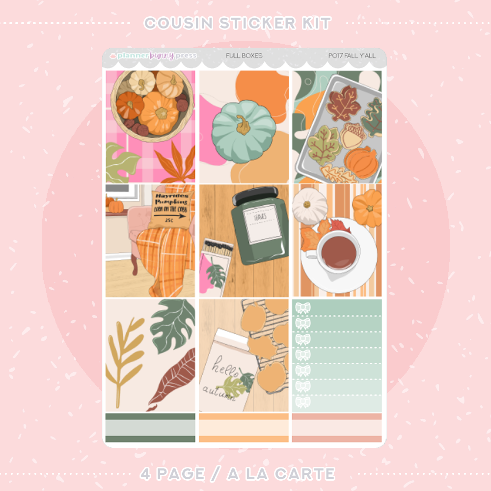 Fall Y'all | Hobonichi Cousin Sticker Kit