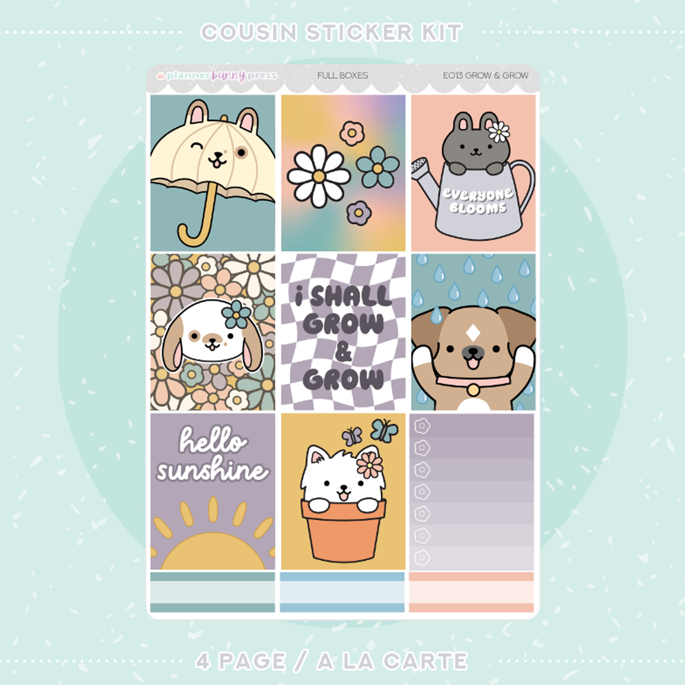 Grow & Grow | Hobonichi Cousin Sticker Kit