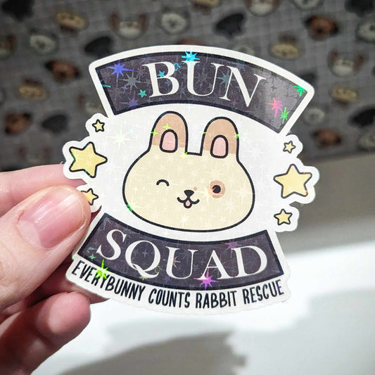 Bunsquad Holographic Sticker Die Cut | EVERYBUNNY COUNTS FUNDRAISER