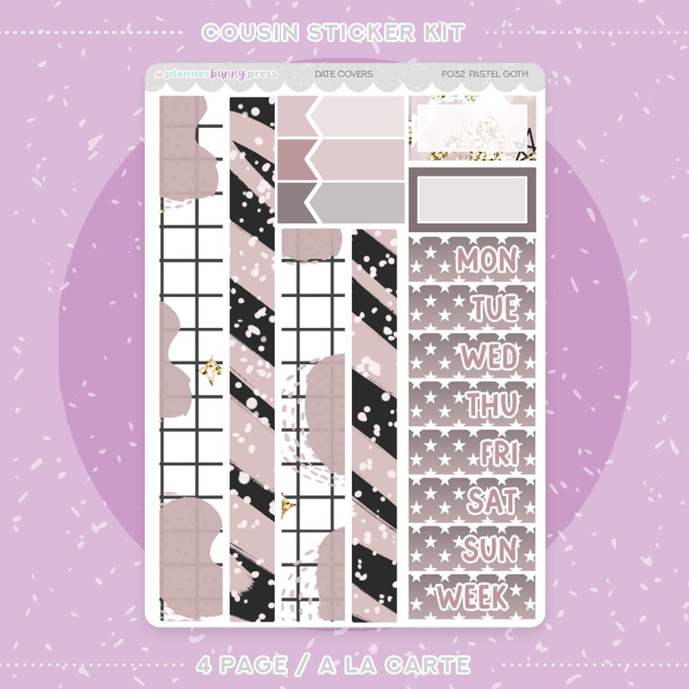Pastel Goth | Hobonichi Cousin Sticker Kit
