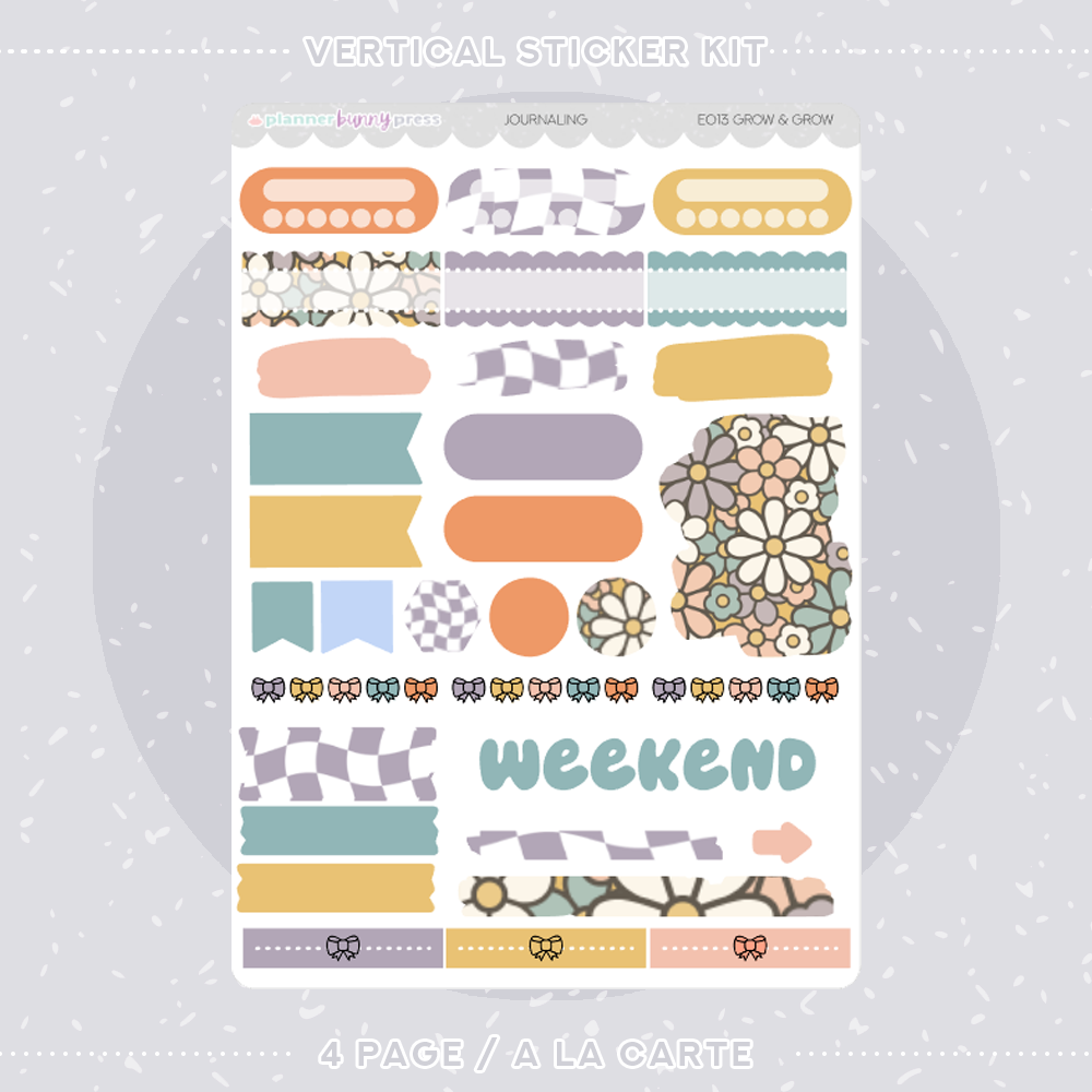 Grow Sticker Grow & Grow | Vertical Sticker Kit – Planner Bunny Press