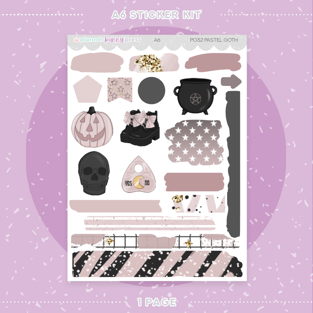 Pastel Goth  | A6 Sticker Kit