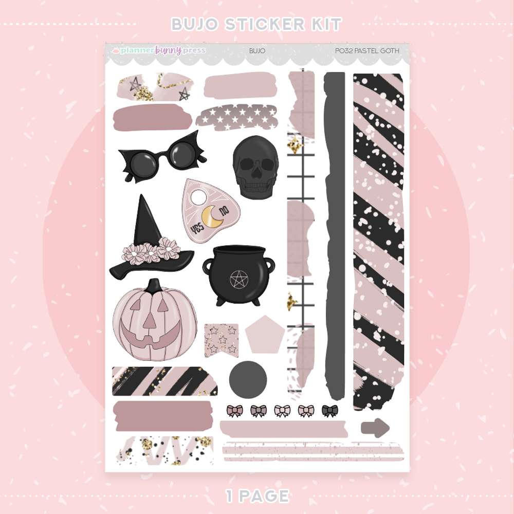 Pastel Goth  | Bujo Sticker Kit