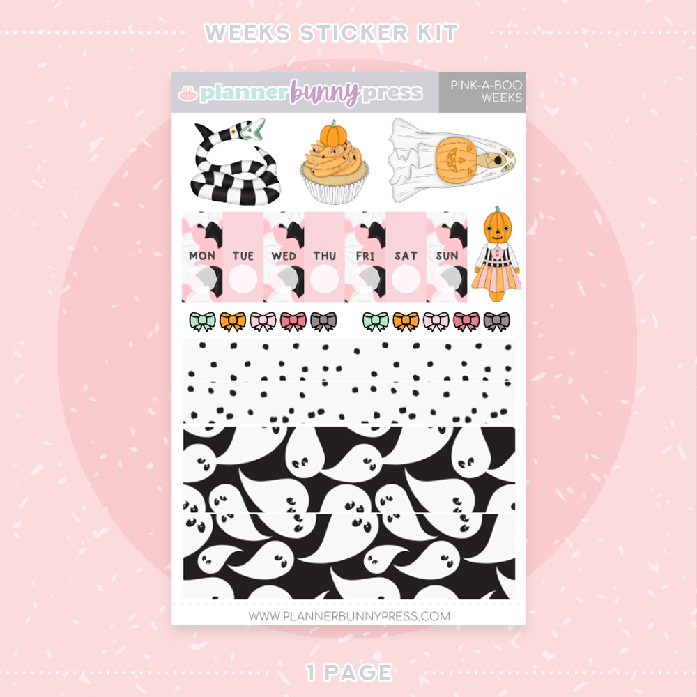 Pink-a-Boo | Hobonichi Weeks Sticker Kit