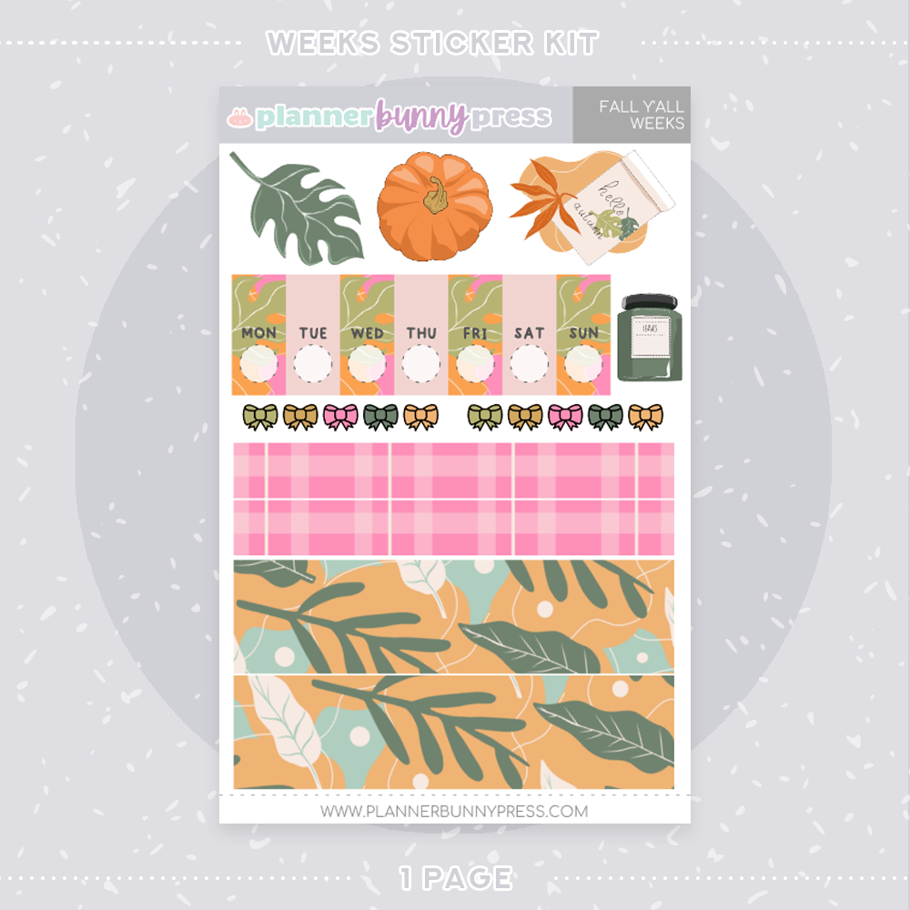 Fall Y'all | Hobonichi Weeks Sticker Kit