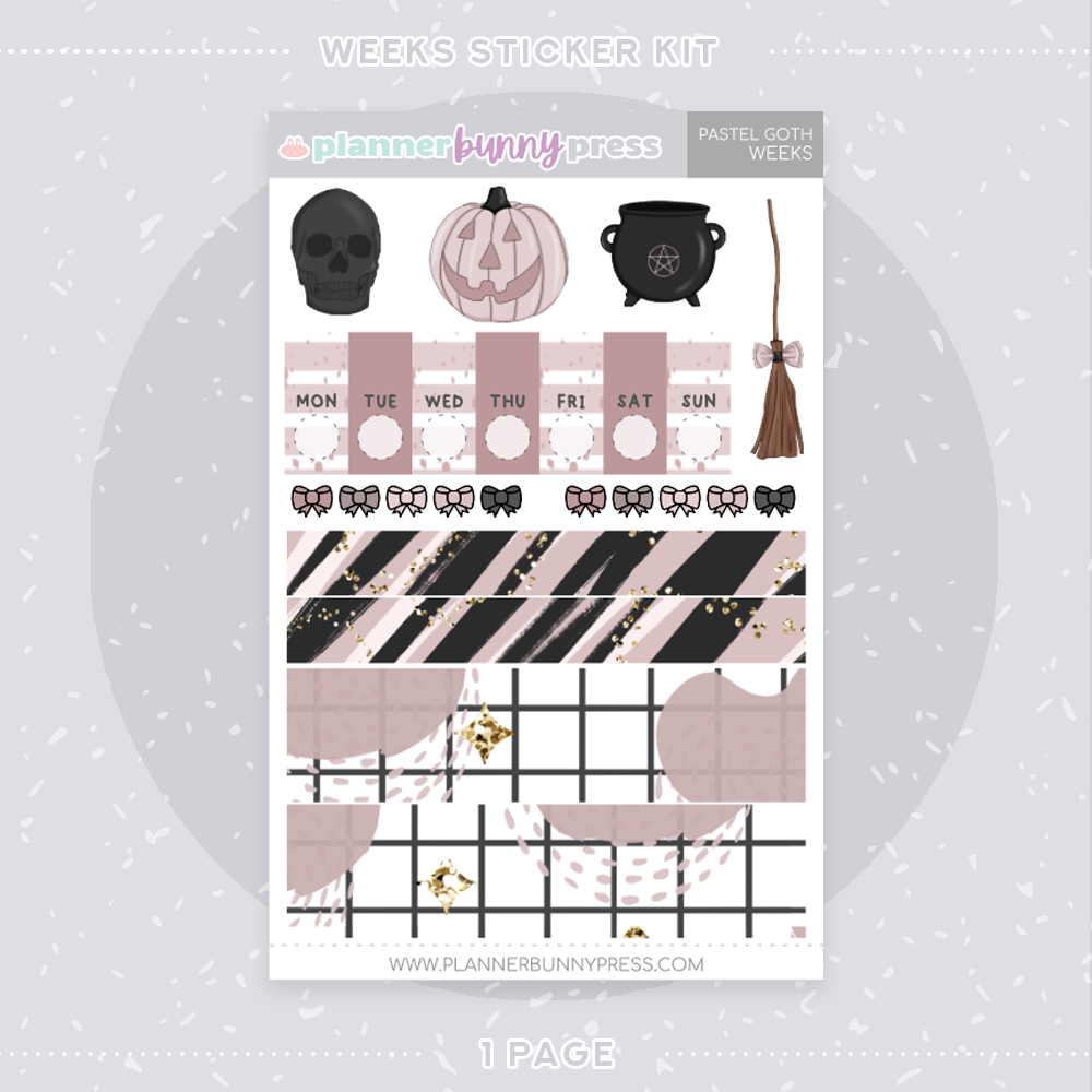 Pastel Goth | Hobonichi Weeks Sticker Kit