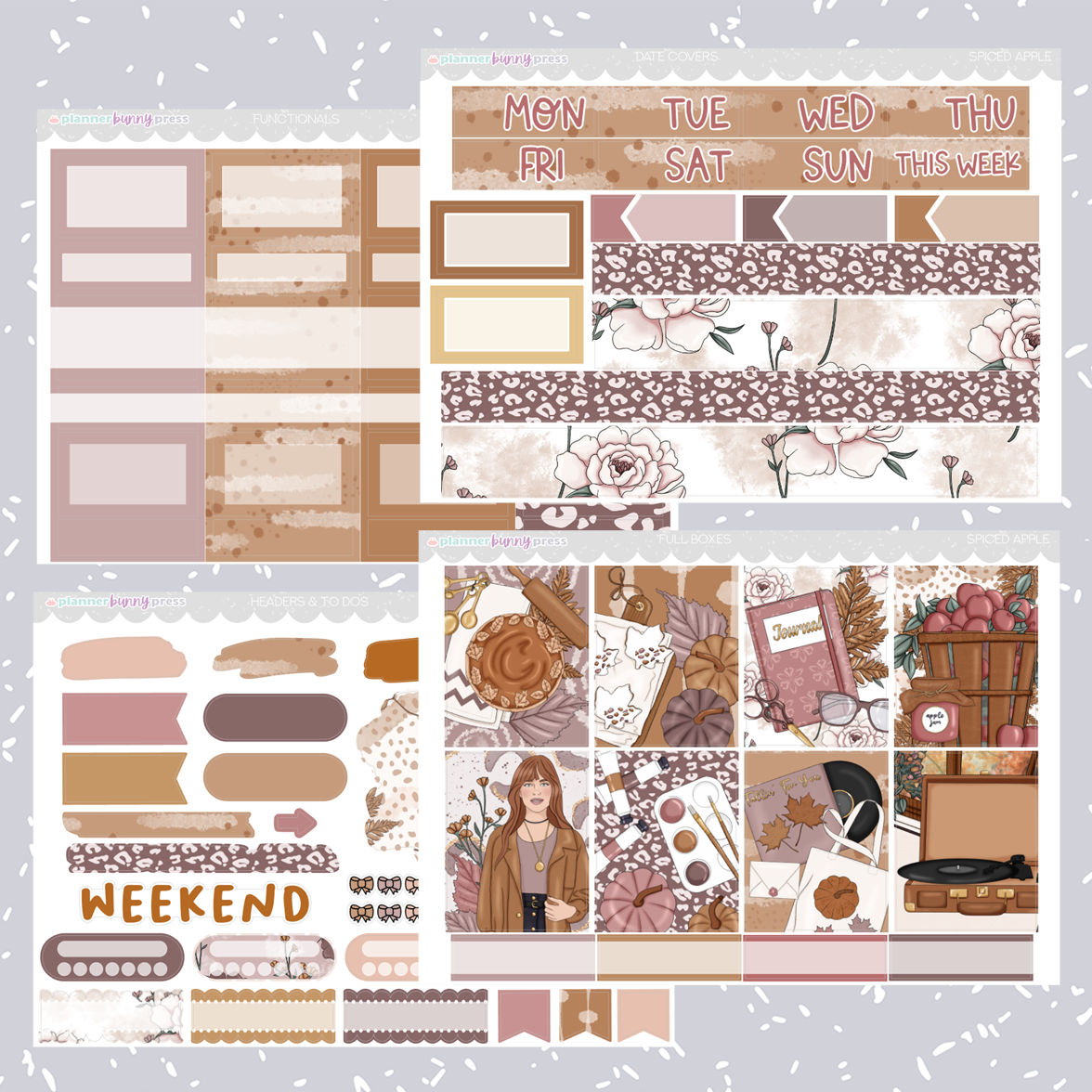 Spiced Apple | Hobonichi Cousin Sticker Kit
