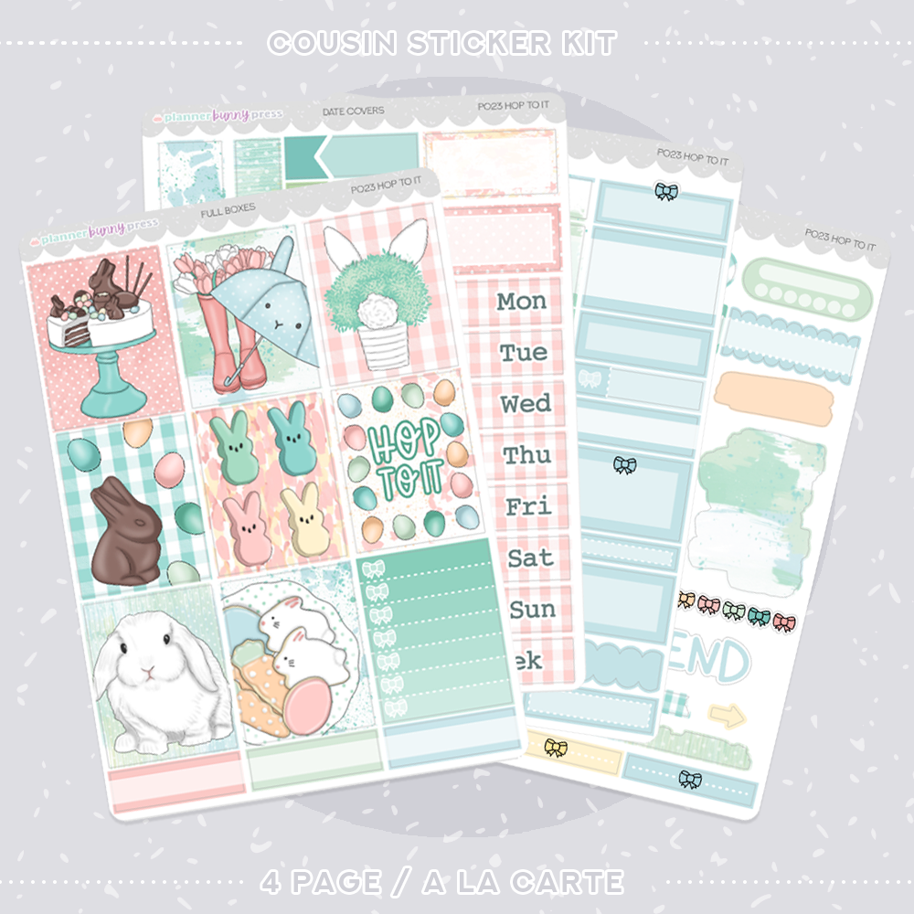 Hop To It | Hobonichi Cousin Sticker Kit