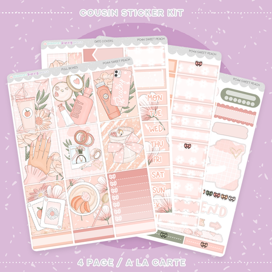 Sweet Peach | Hobonichi Cousin Sticker Kit