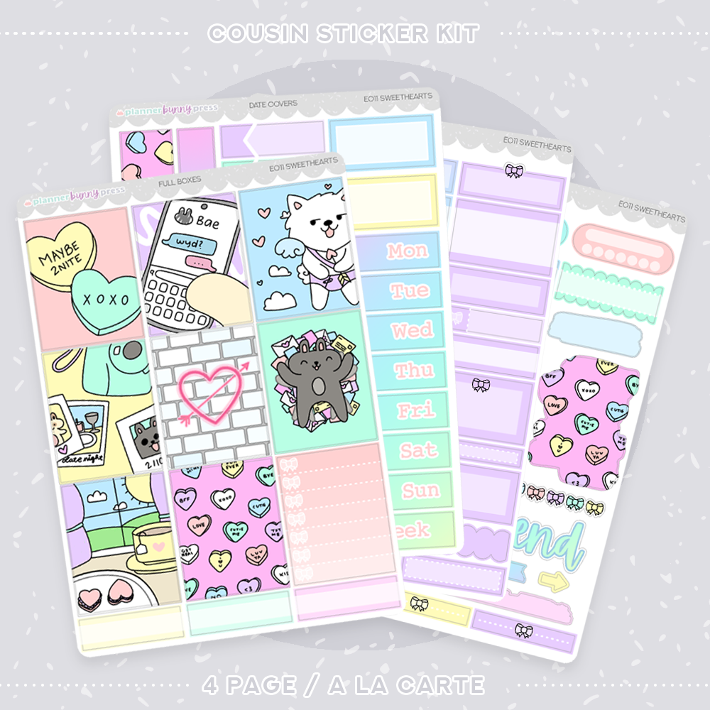 Sweethearts | Hobonichi Cousin Sticker Kit