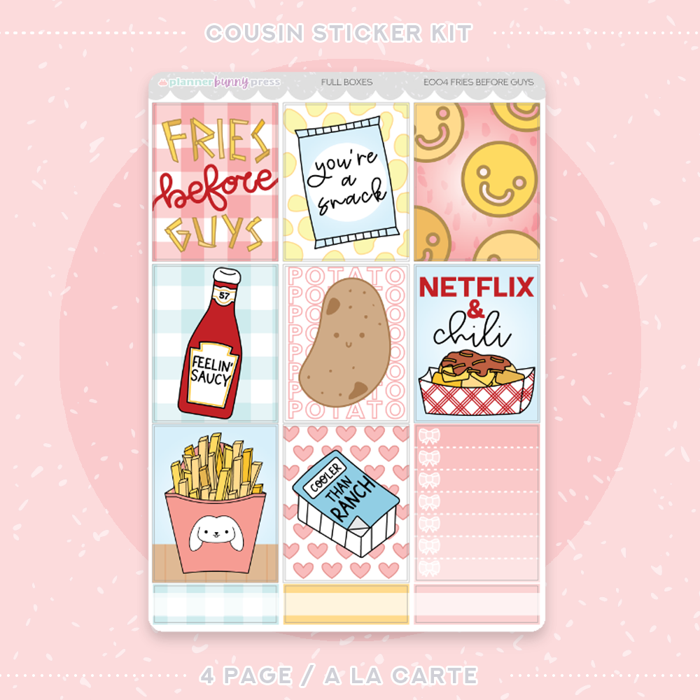 Fries Before Guys | Hobonichi Cousin Sticker Kit
