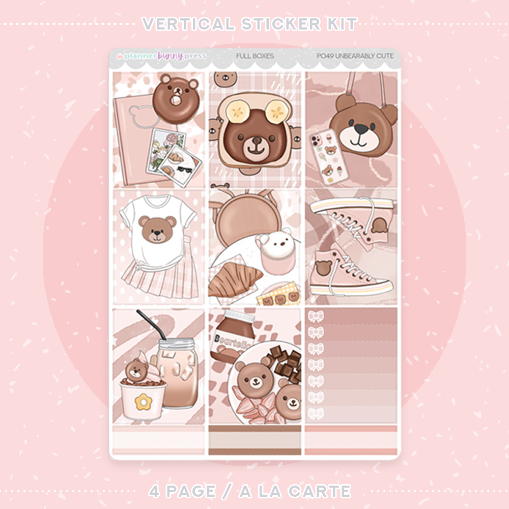 Unbearably Cute | Vertical Sticker Kit