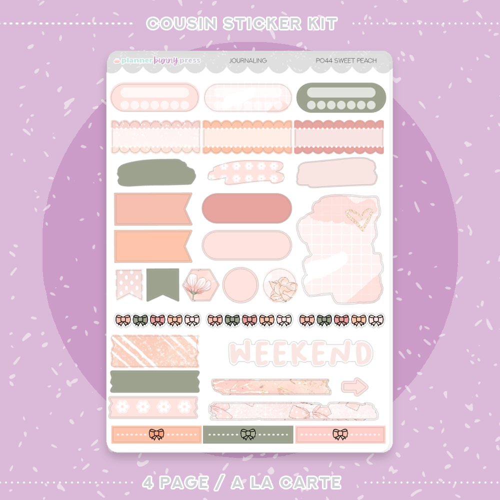 Sweet Peach | Hobonichi Cousin Sticker Kit