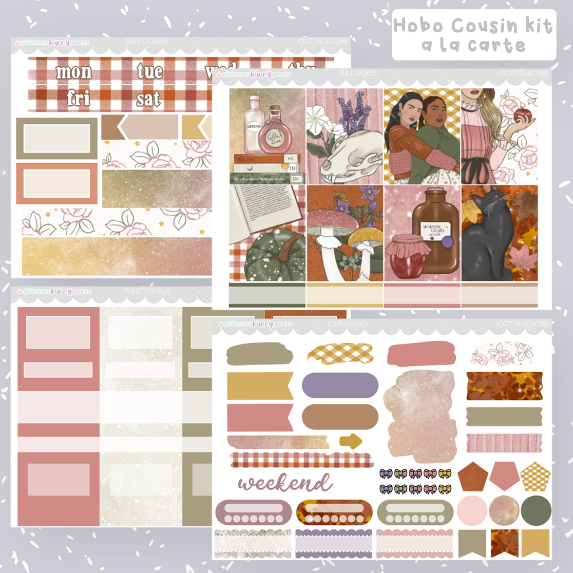 Cottagecore | Hobonichi Cousin Sticker Kit