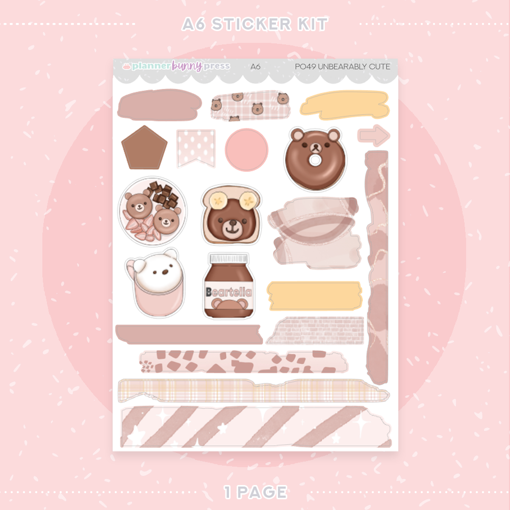 Unbearably Cute | A6 Sticker Kit