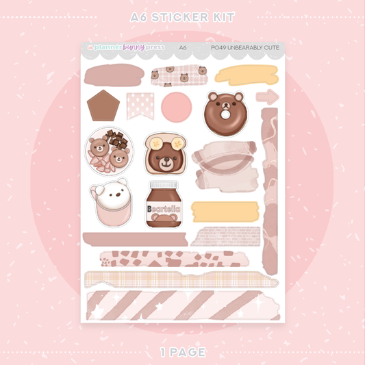 Unbearably Cute | A6 Sticker Kit